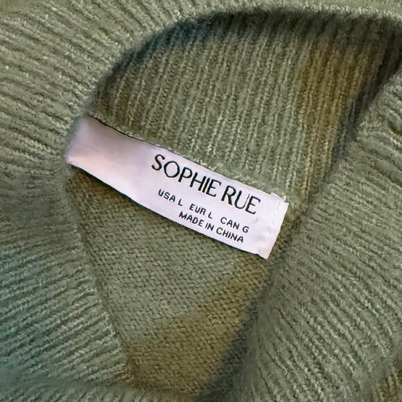 Sophie Rue Womens Large Green Mock Neck Long Sleeve Sweater Corporatecore Work - Picture 7 of 9